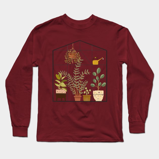 Greenhouse Long Sleeve T-Shirt by Carlotta Illustration